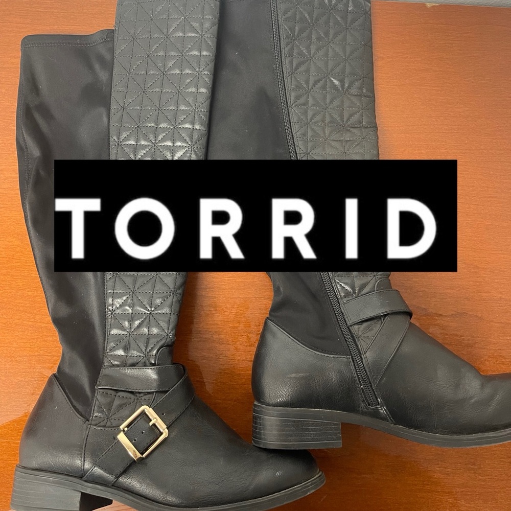 Torrid Black Quilted Over the Knee Boots